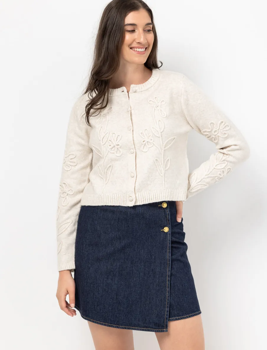 Denim Skirt with Buttons