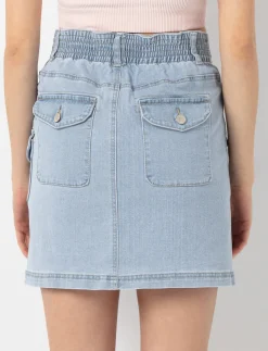 Denim Skirt with Pockets