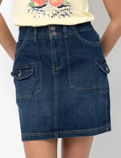 Denim Skirt with Pockets