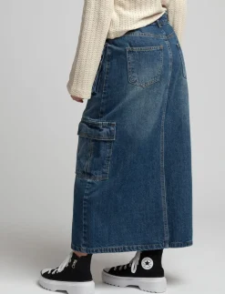 Denim Skirt with Pockets