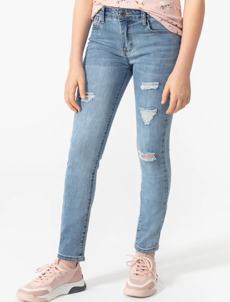 Distressed Regular-rise Skinny Jeans