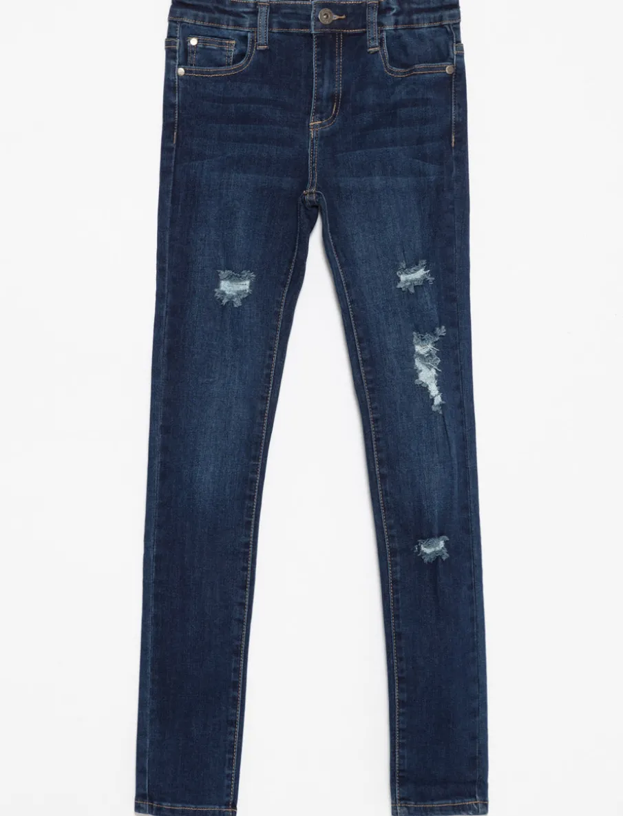 Distressed Regular-rise Skinny Jeans