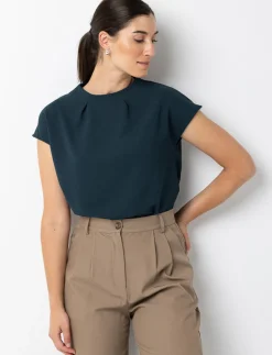 Dolman Sleeve Funnel-neck T-shirt