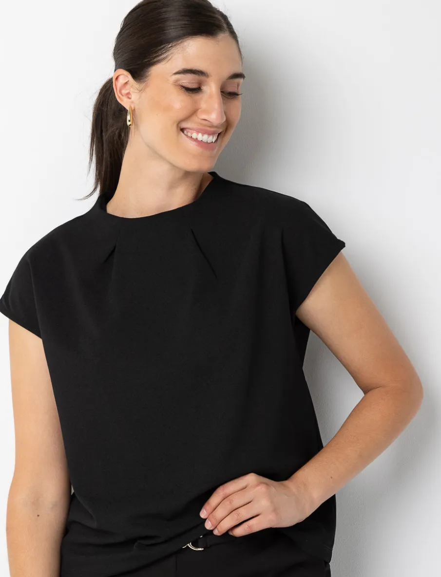 Dolman Sleeve Funnel-neck T-shirt