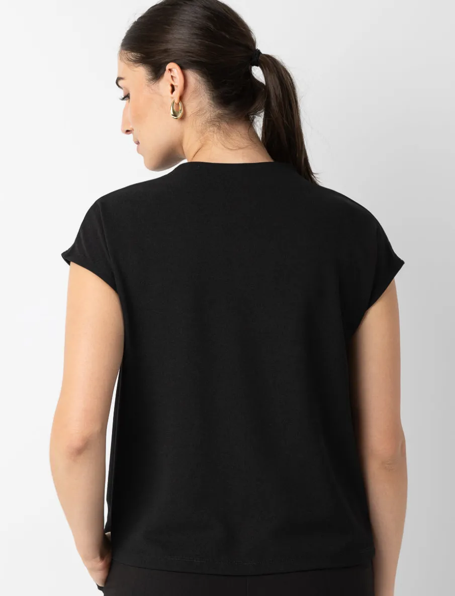Dolman Sleeve Funnel-neck T-shirt