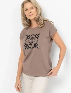 Dolman Sleeve Printed T-shirt