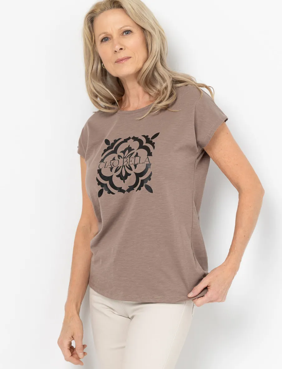 Dolman Sleeve Printed T-shirt
