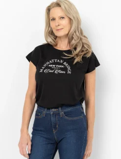 Dolman Sleeve Printed T-shirt