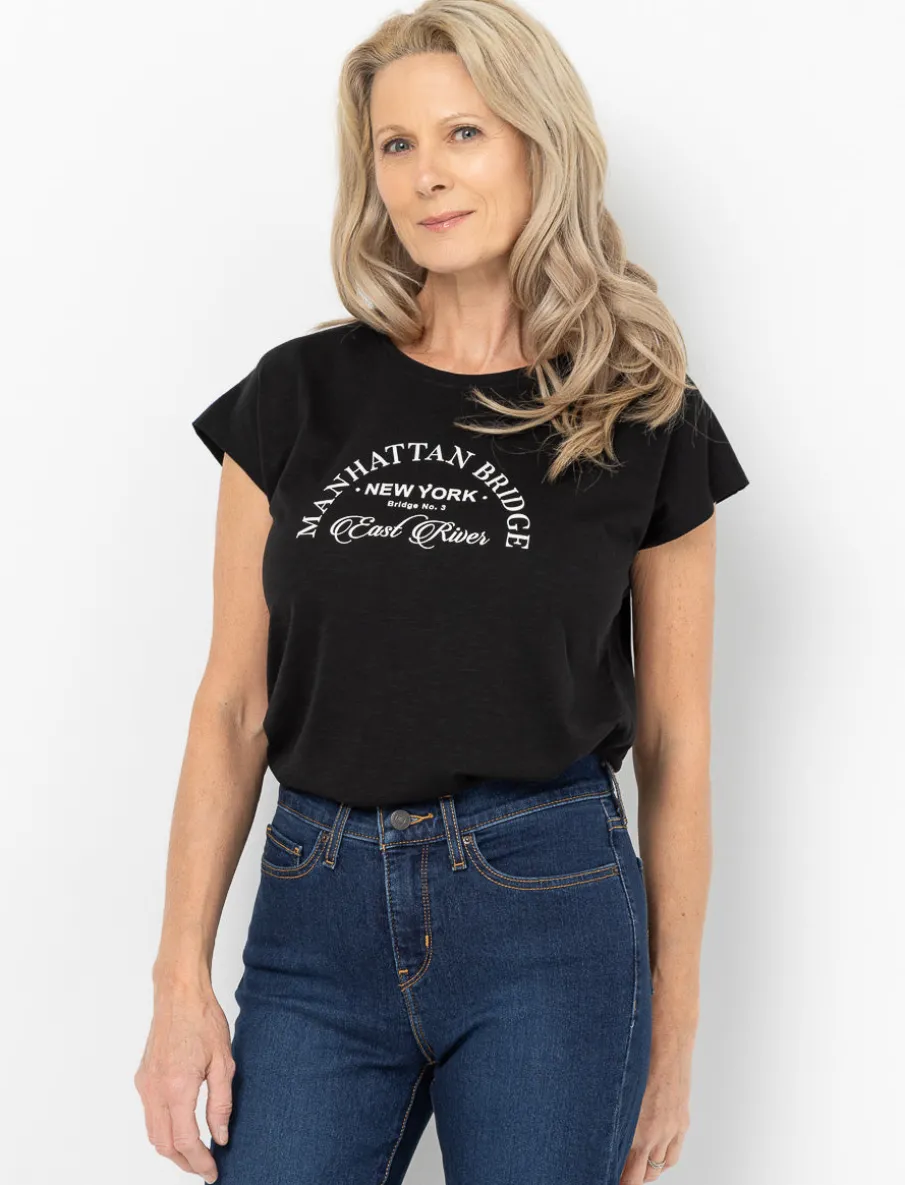 Dolman Sleeve Printed T-shirt