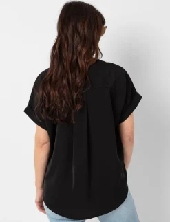 Dolman Sleeve V-neck Blouse