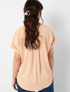 Dolman Sleeve V-neck Blouse