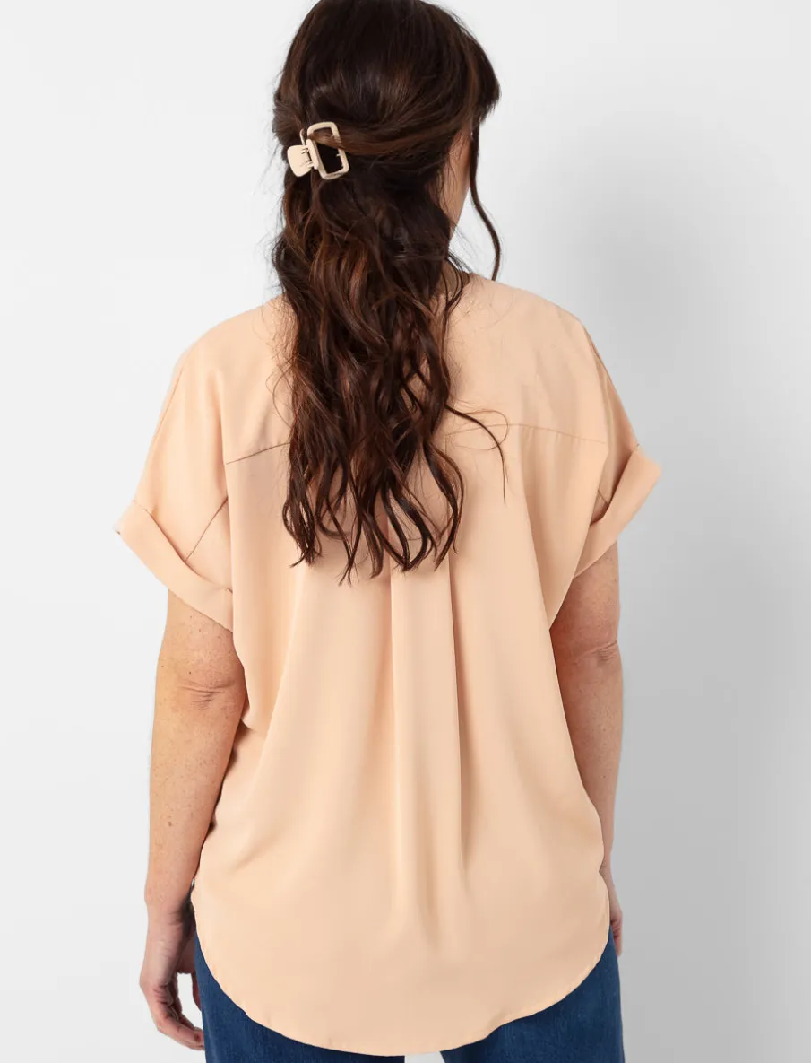 Dolman Sleeve V-neck Blouse