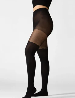 Dotted Thigh-high Tights