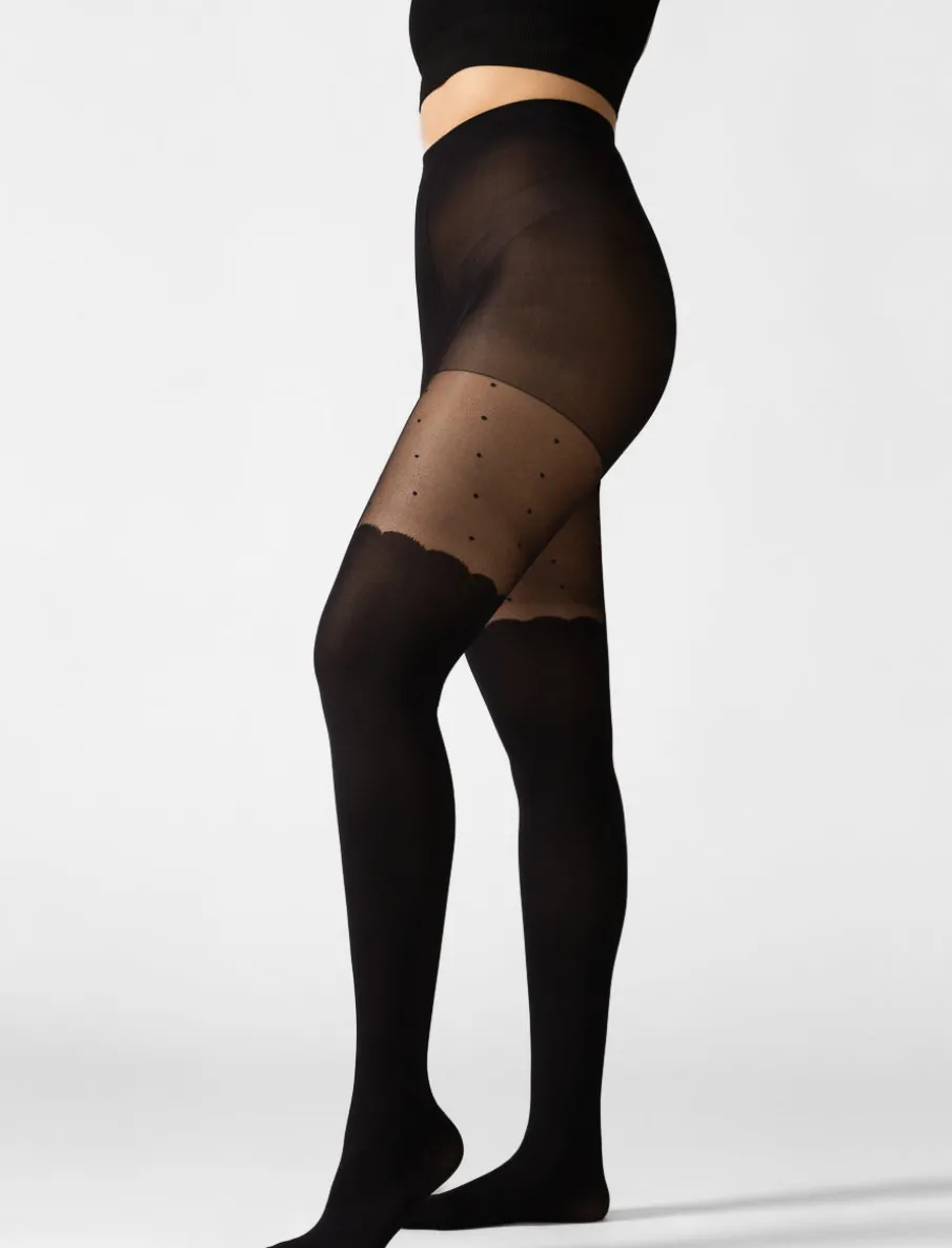 Dotted Thigh-high Tights