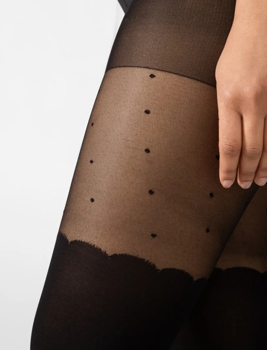 Dotted Thigh-high Tights