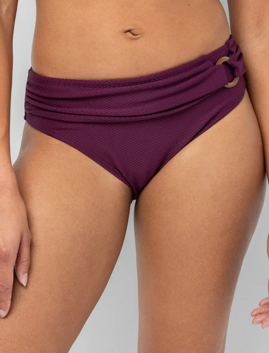 Draped Bikini Bottom with Decorative Ring