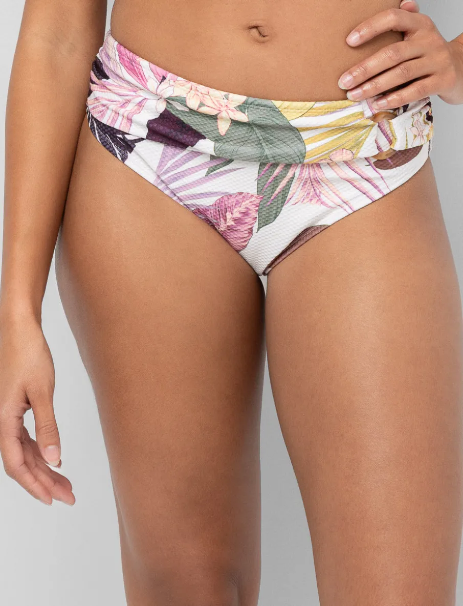 Draped Bikini Bottom with Decorative Ring