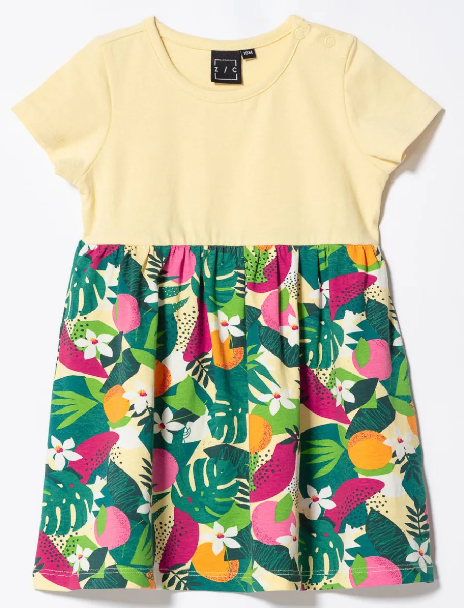 Dress with Printed Skirt