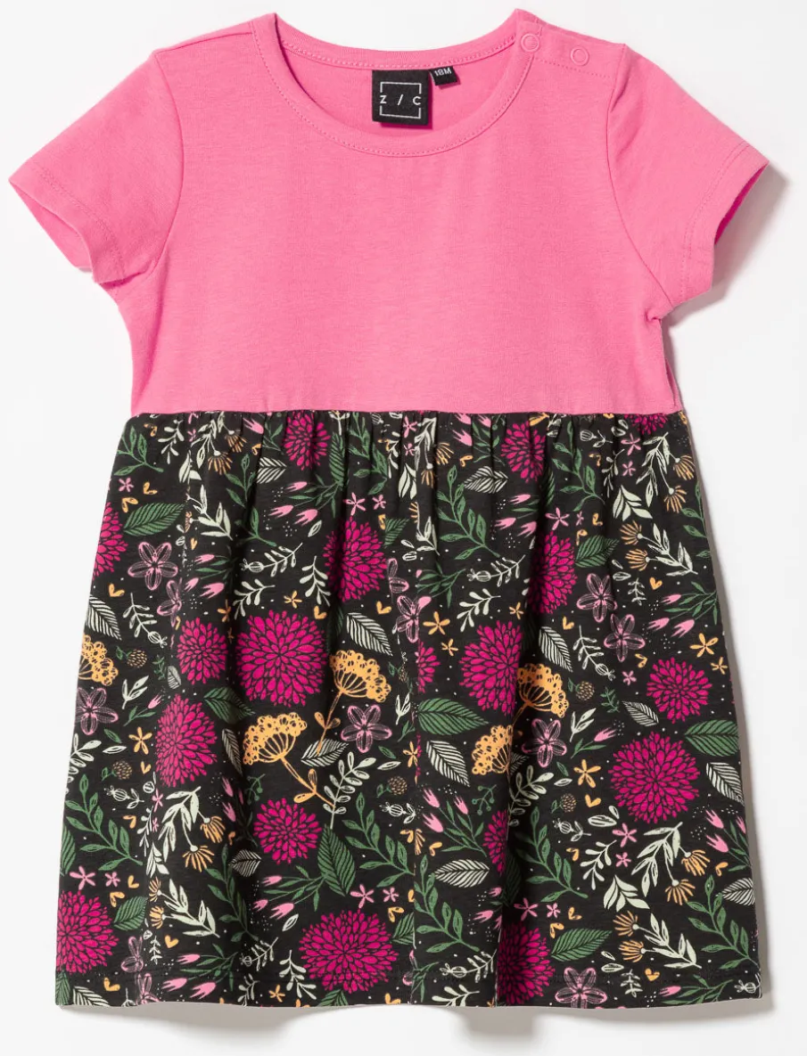 Dress with Printed Skirt
