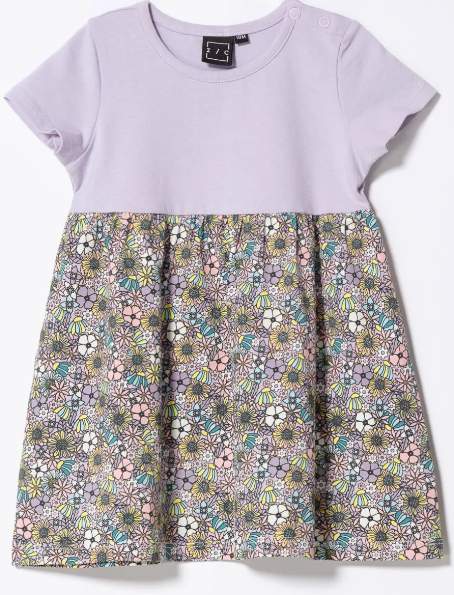 Dress with Printed Skirt