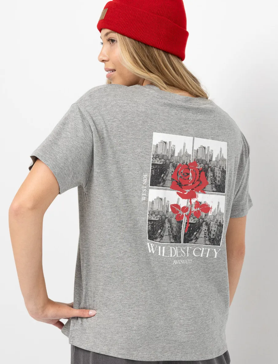 Drop-shoulder Printed T-shirt