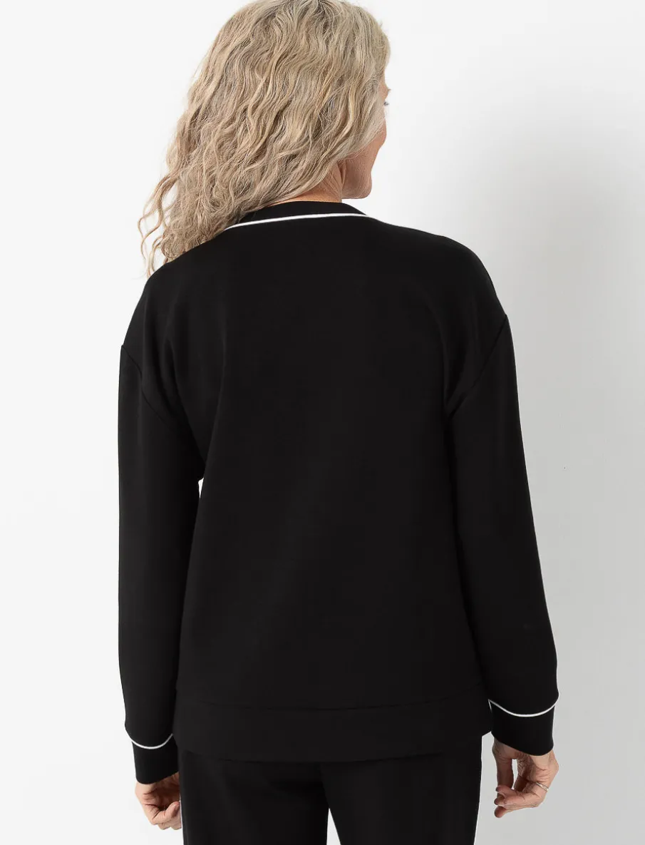 Drop-shoulder V-neck Sweater