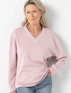 Drop-shoulder V-neck Sweater