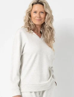Drop-shoulder V-neck Sweater