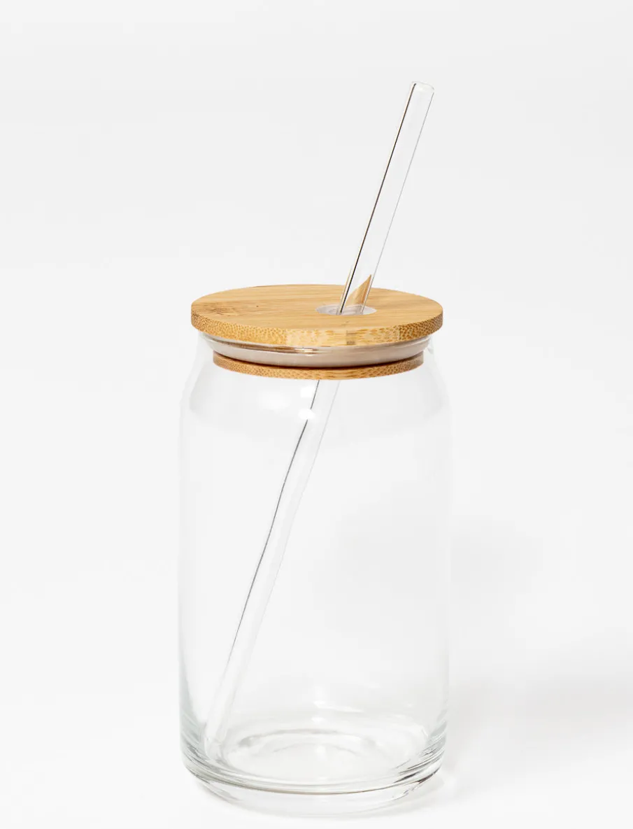 Eco-friendly glass with straw