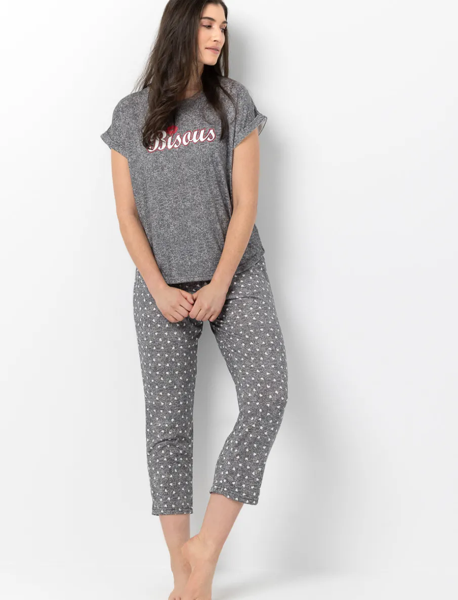 Elastic Waist Capri Pajama
