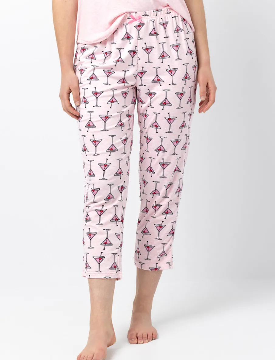 Elastic Waist Capri Pajama
