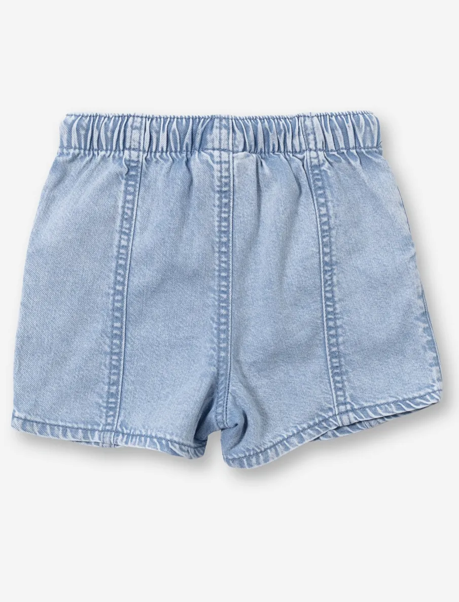 Elastic Waist Denim Shorts