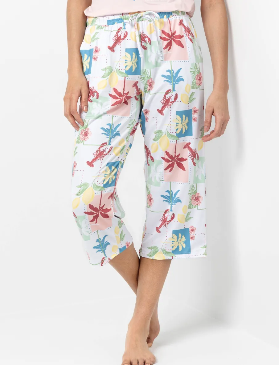 Elastic Waist Pajama Capri