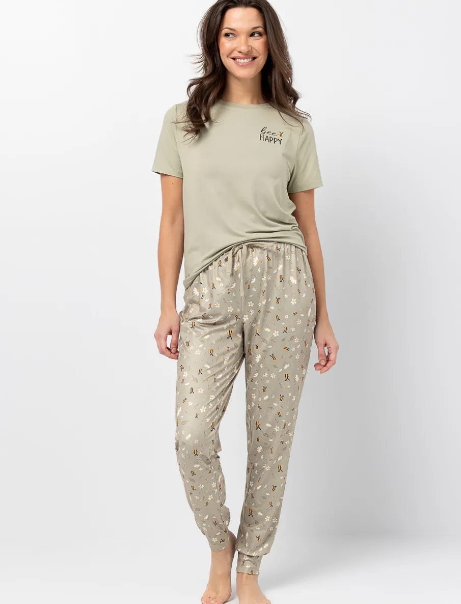 Elastic Waist Pajama Pants