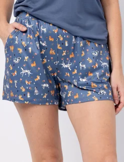 Elastic Waist Pajama Shorts