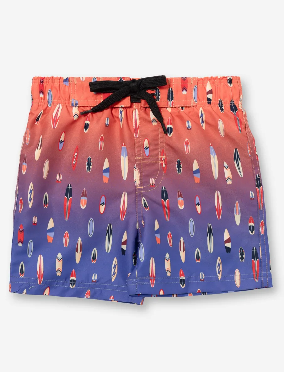 Elastic Waist Printed Boardshort - Little Boys