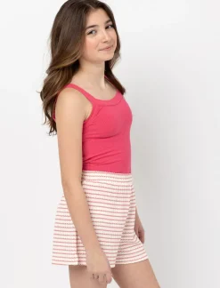 Elastic Waistband Striped Shorts