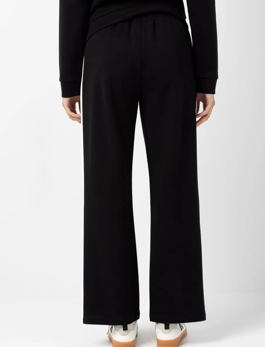 Elastic-waist Pants with Contrast Stripes