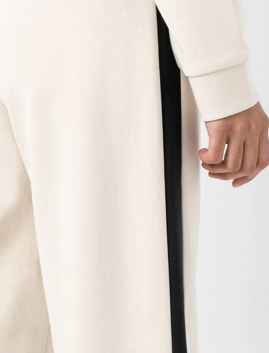 Elastic-waist Pants with Contrast Stripes