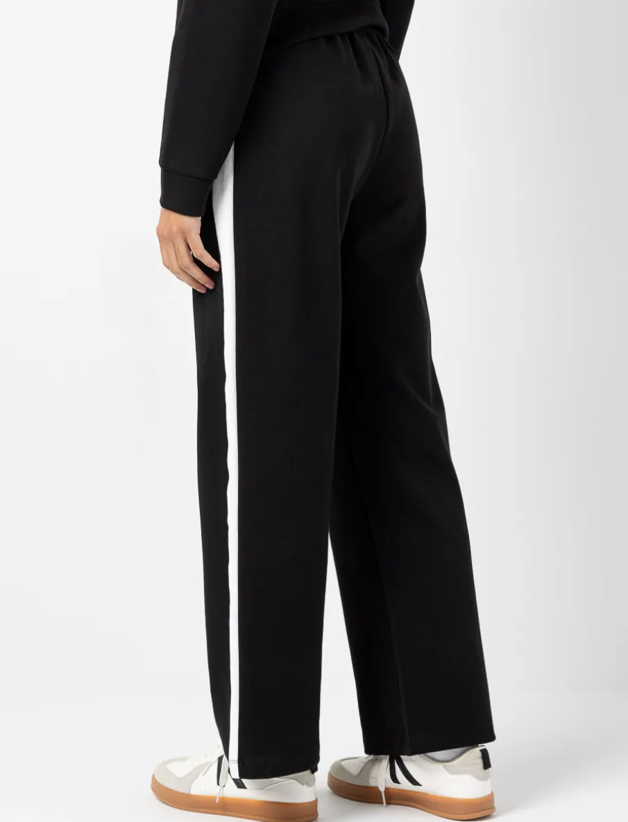 Elastic-waist Pants with Contrast Stripes