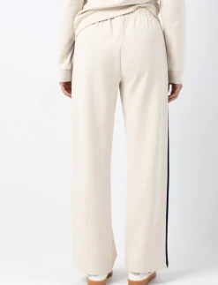 Elastic-waist Pants with Contrast Stripes
