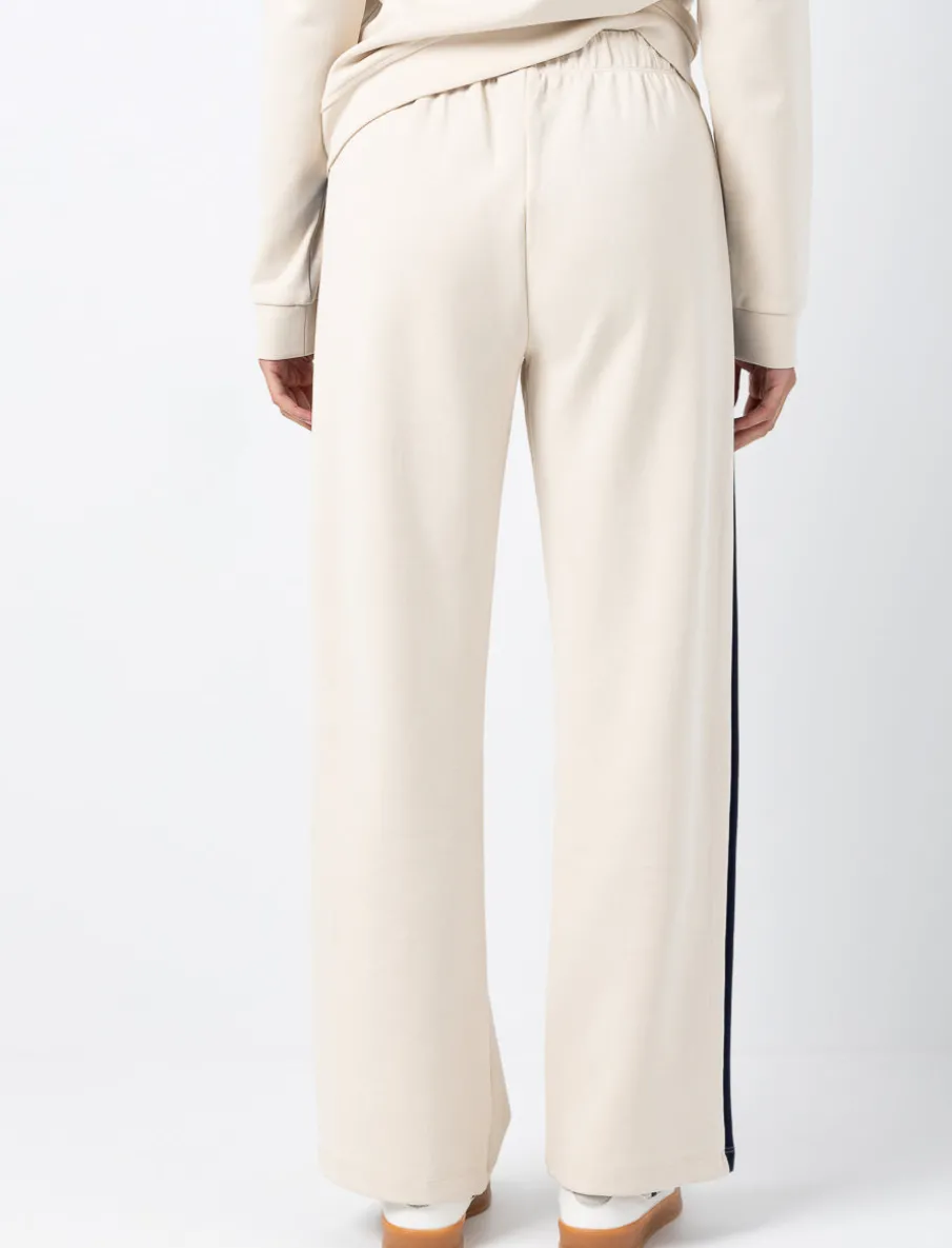 Elastic-waist Pants with Contrast Stripes