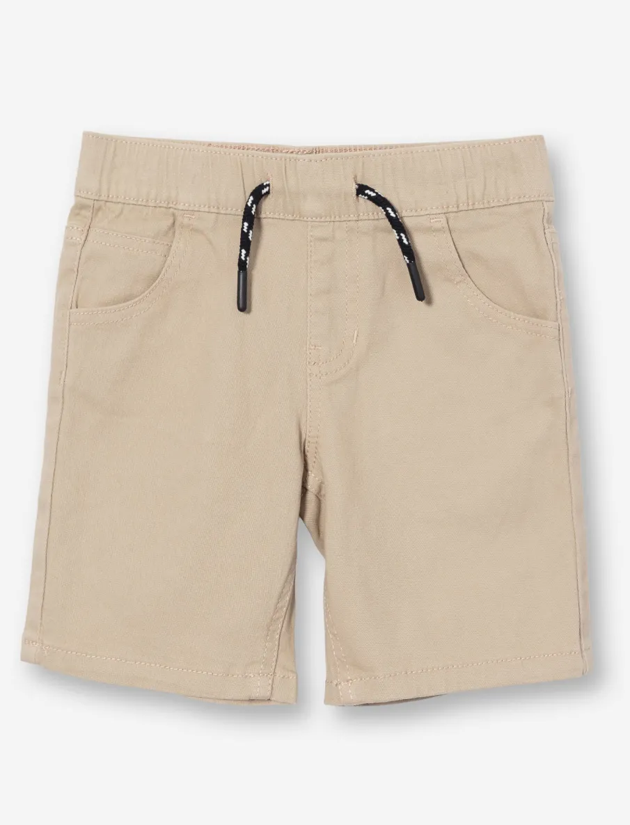 Elastic-waist Twill Shorts