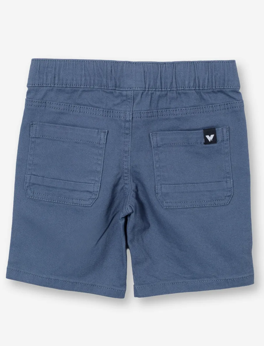Elastic-waist Twill Shorts