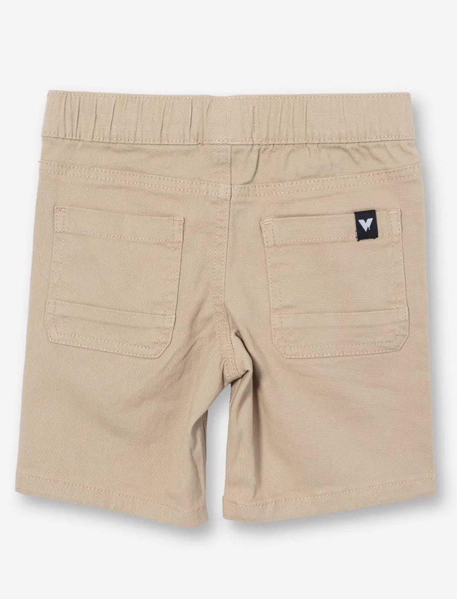 Elastic-waist Twill Shorts