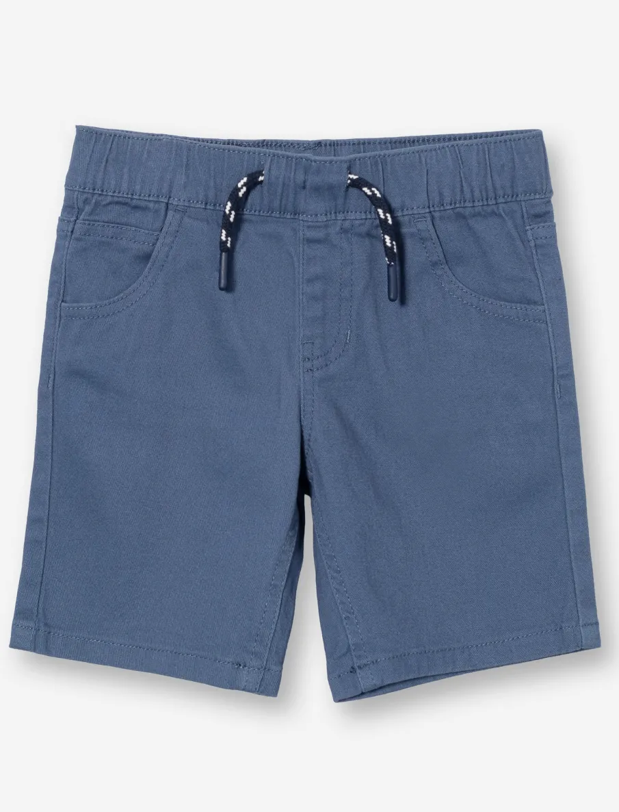 Elastic-waist Twill Shorts