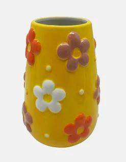 Embossed Floral Ceramic Vase