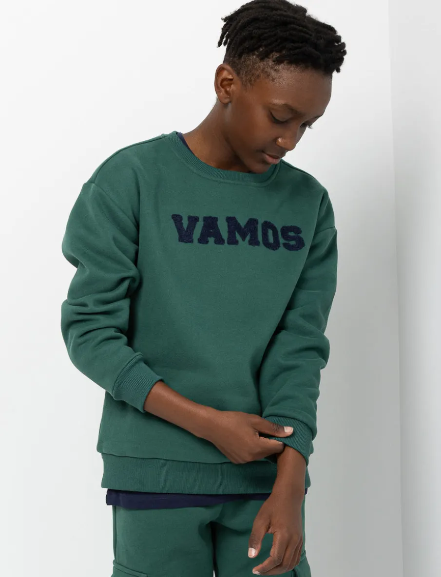 Embroidered Fleece Sweater