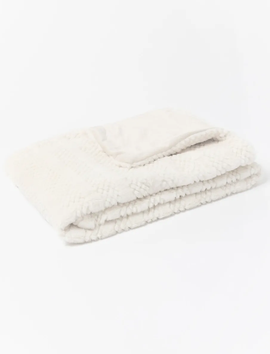 Faux Fur Striped Throw