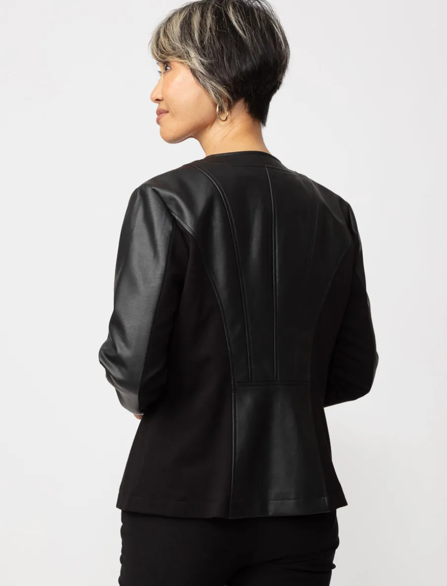 Faux-leather Blazer